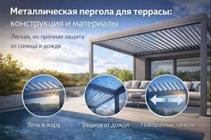 Металлическая пергола для террасы: конструкция, материалы и функциональные особенности