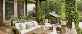 Country furniture on the open veranda