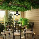 the idea of ​​​​using light ideas for decorating a winter garden in the house