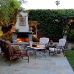 Fireplace in the courtyard of a suburban area