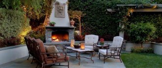 Fireplace in the courtyard of a suburban area