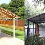 Canopies made of polycarbonate and metal profiles