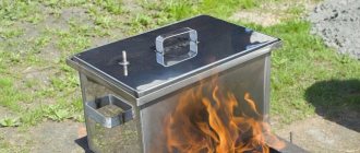 Portable smokehouse for a summer cottage on the grill