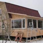 Extension to the house of a frame veranda