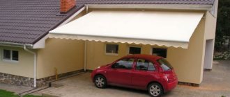 Folding carport with tent roof awning for car