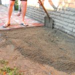 laying paving slabs