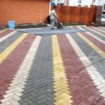 Paving stone area in front of the house